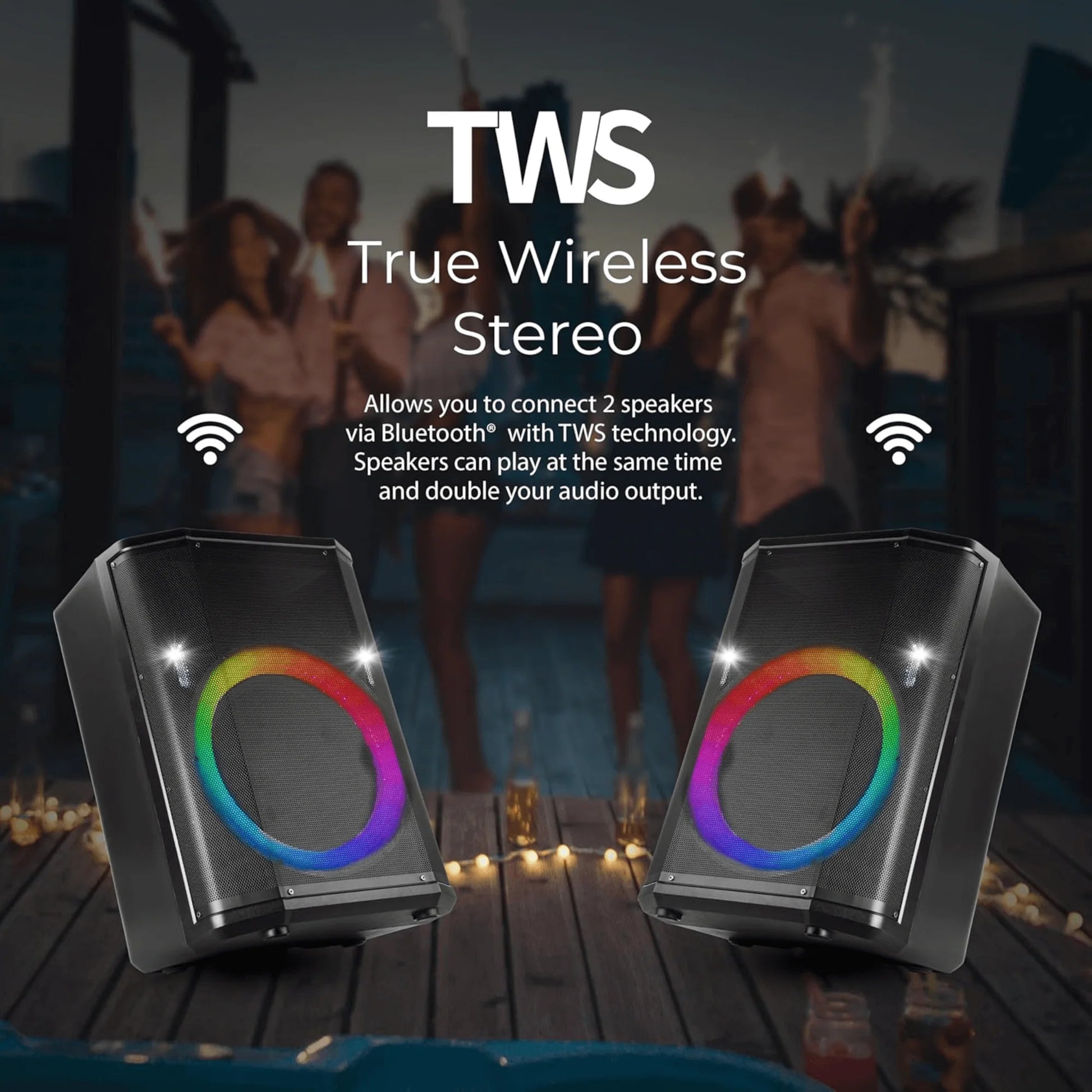 IQ Sound 15-Inch Portable BT Speaker with Tiltable Audio Enhancement